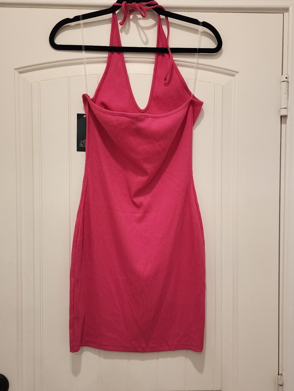 Pink Convertible Halter Neck Bodycon Dress Wild Fable Barbie Bubblegum Nwt - Picture 2 of 5